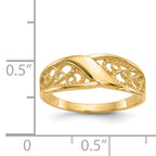 10K Polished Filigree Ring - view 3