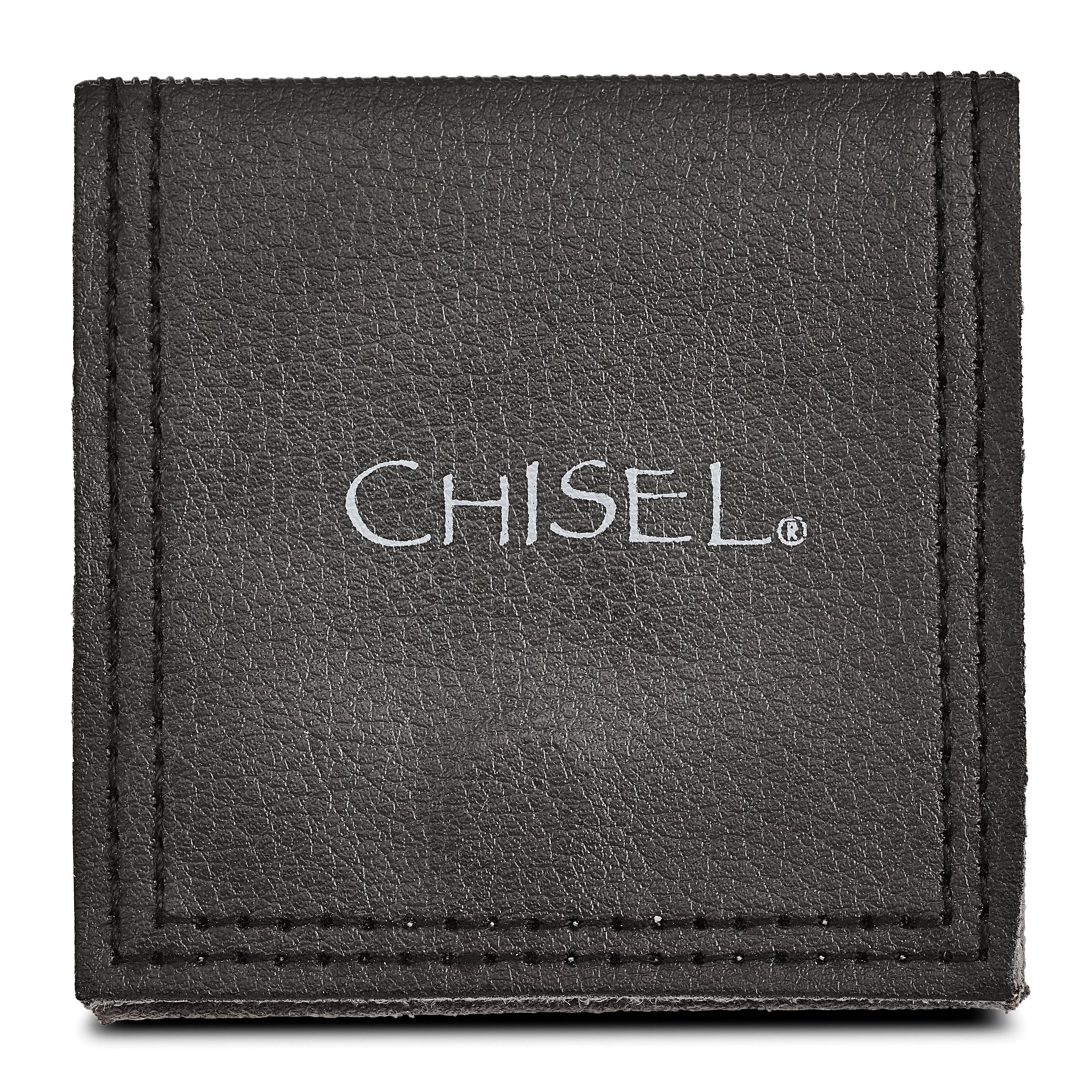 Chisel Stainless Steel Polished Black IP-plated Diamond-Cut 8mm Band