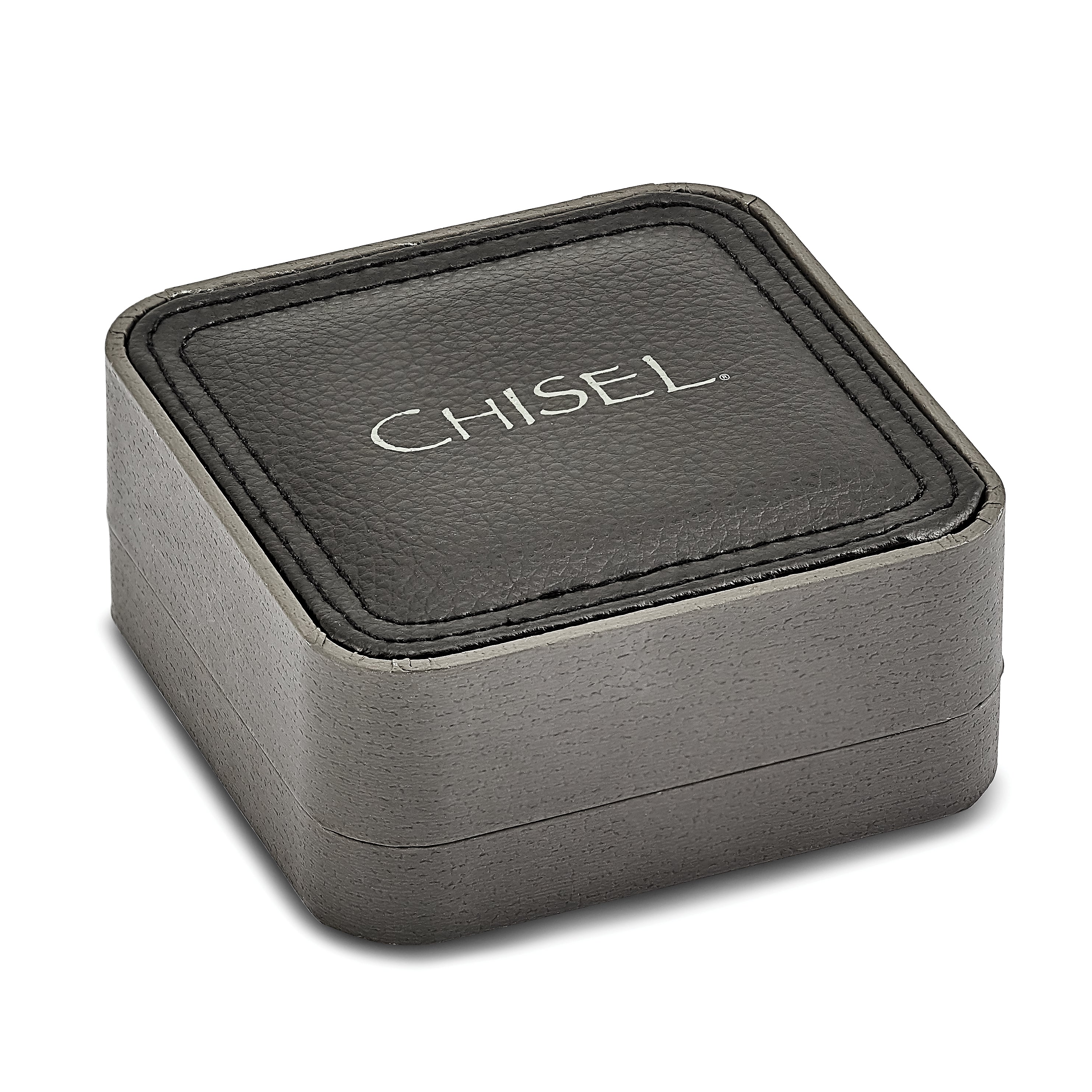 Chisel Stainless Steel Polished Black Carbon Fiber Inlay Key Ring