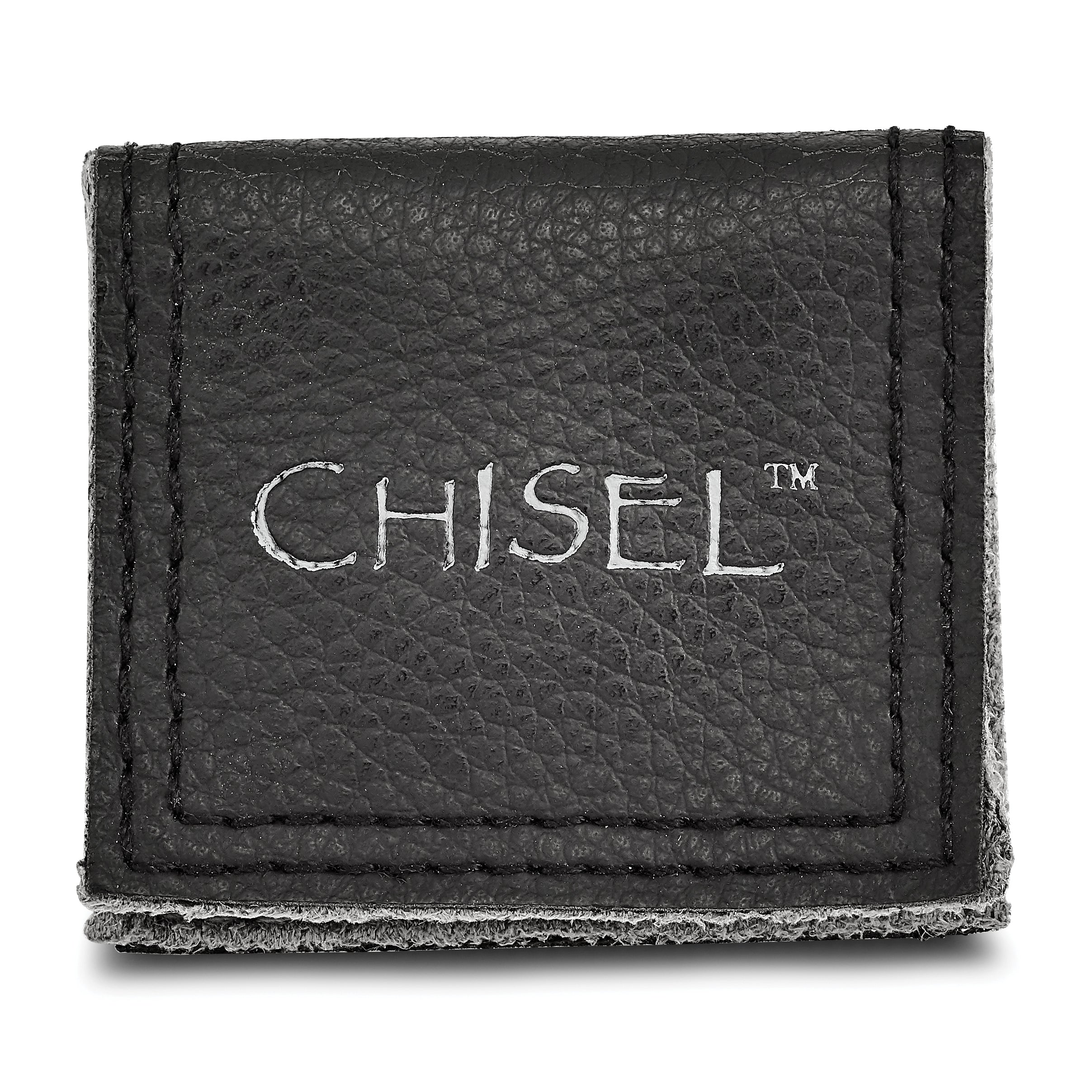 Chisel Titanium Brushed and Polished Celtic Laser Design 8mm Ridged Edge Band