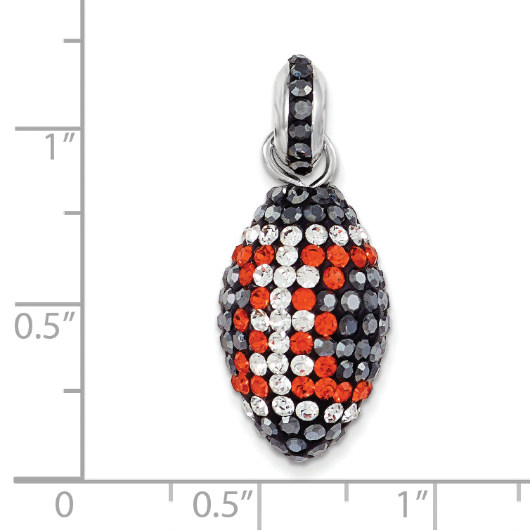 Sterling Silver Football Pendant with Crystals Sophisticated Sports Charm Secondary image