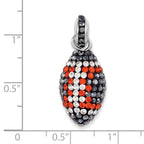 Sterling Silver Football Pendant with Swarovski Crystals Sophisticated Sports Charm