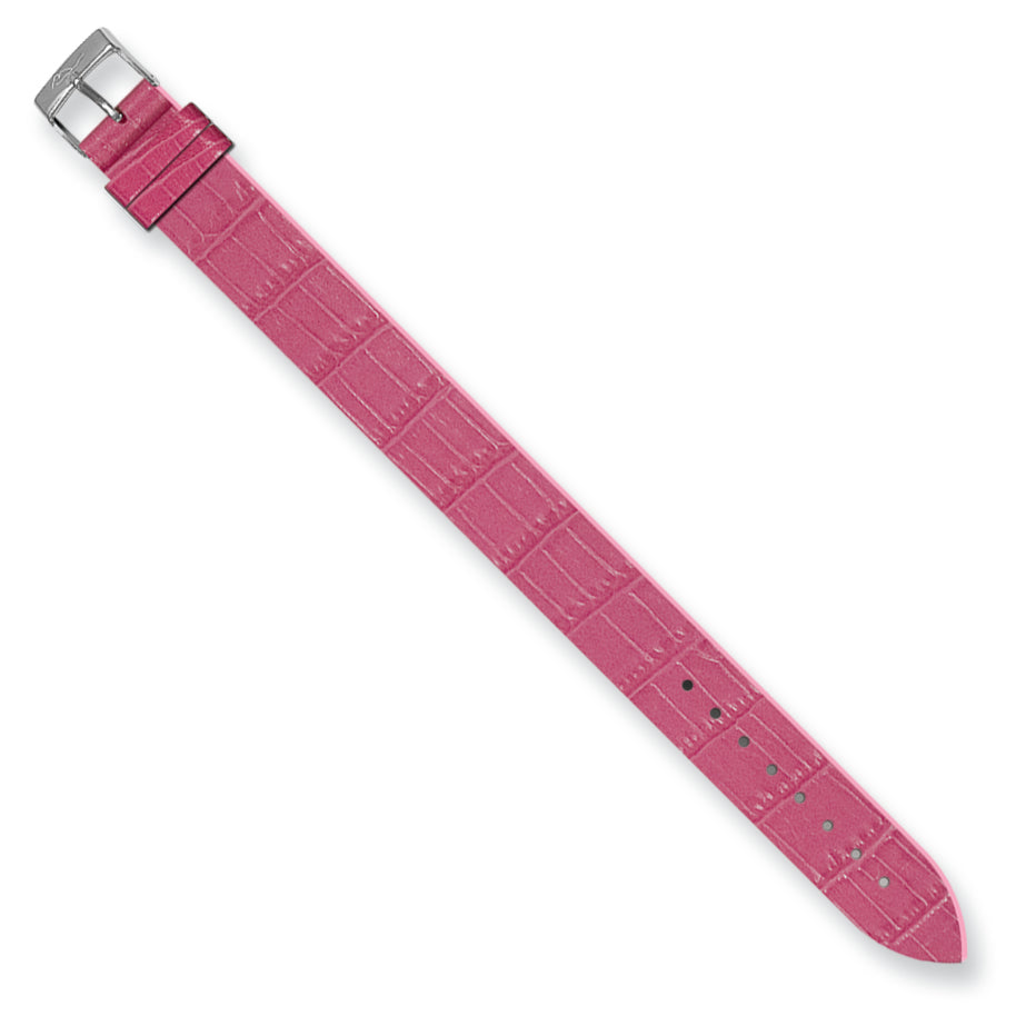 Moog Dark Pink Croco Texture Polish Finish Calf Leather Watch Band - Sophia Jewelers