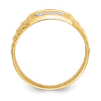 14k and Rhodium Men's Eagle Ring