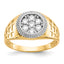 14k w/Rhodium Men's CZ Cluster Ring