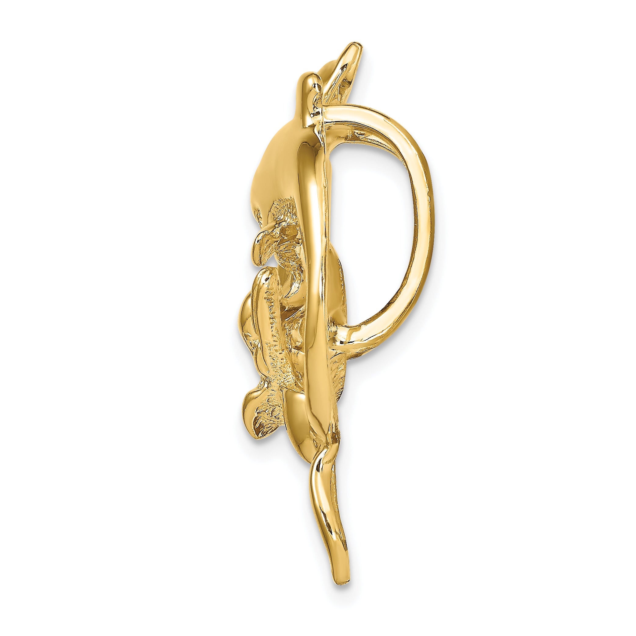 14K Polished Fits Up To 10mm and 8mm Double Dolphins Slide Secondary image