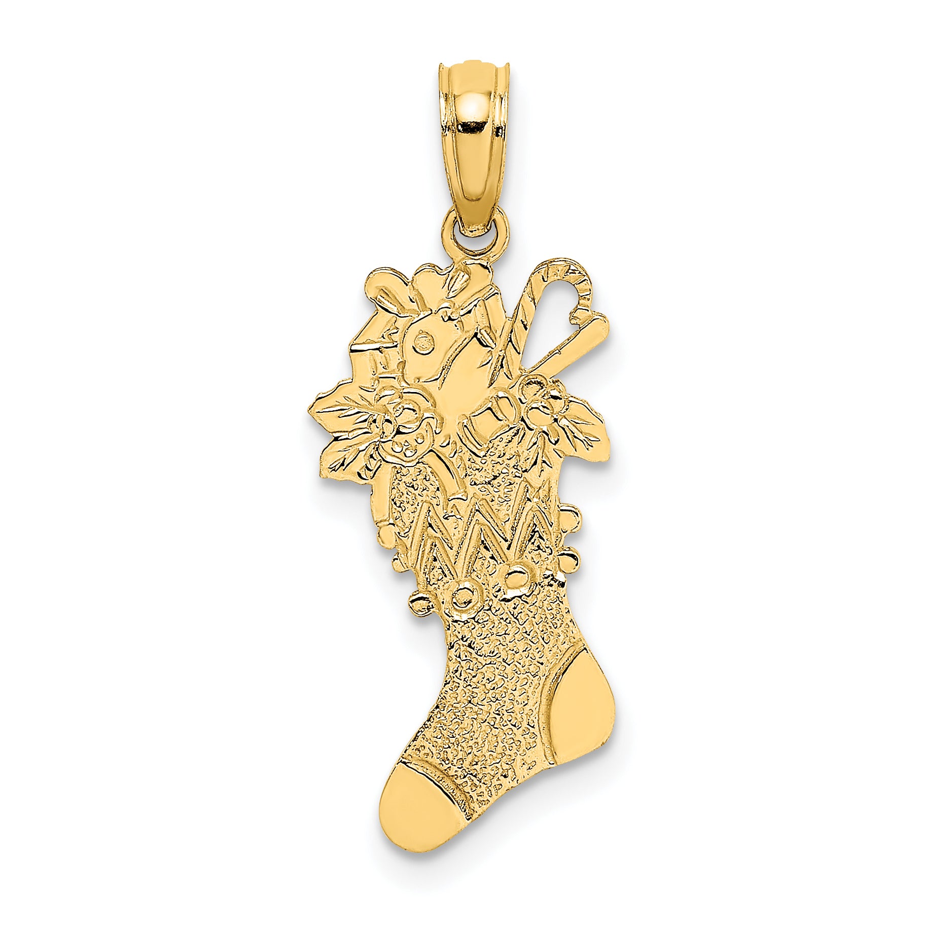 14k Polished Christmas Stocking Charm Main image