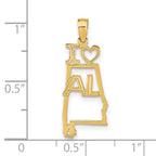 14k Solid Alabama State Pendant