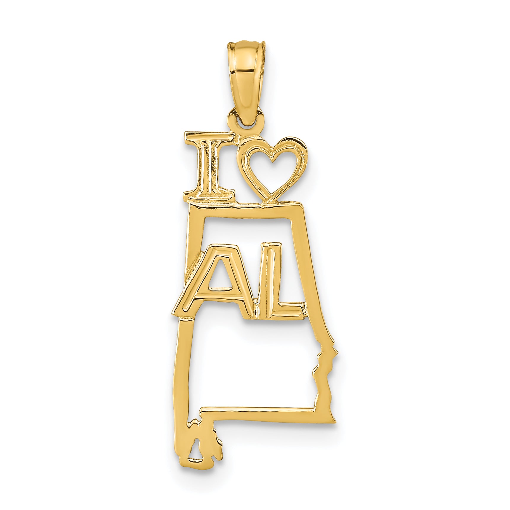 14k Solid Alabama State Pendant Main image