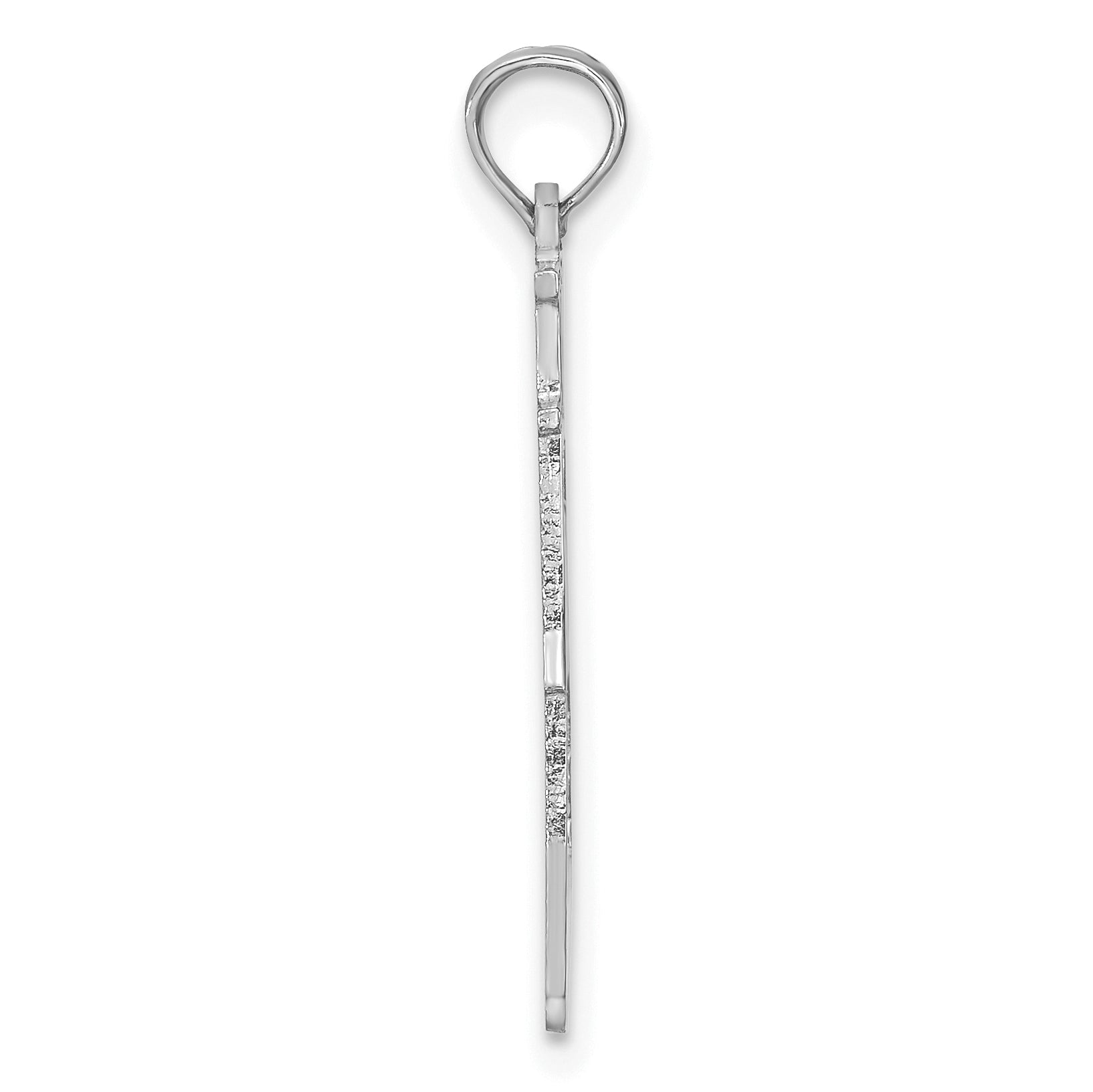 14K White Gold Solid Alabama State Pendant