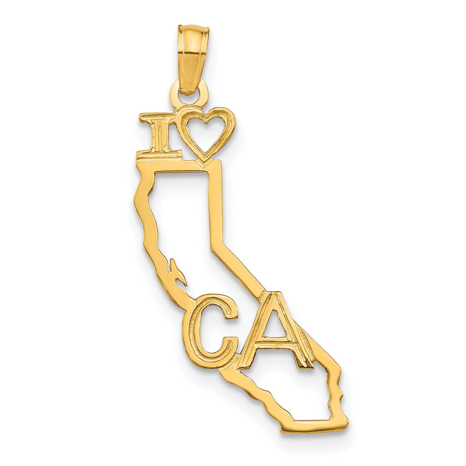 14k Solid California State Pendant Main image