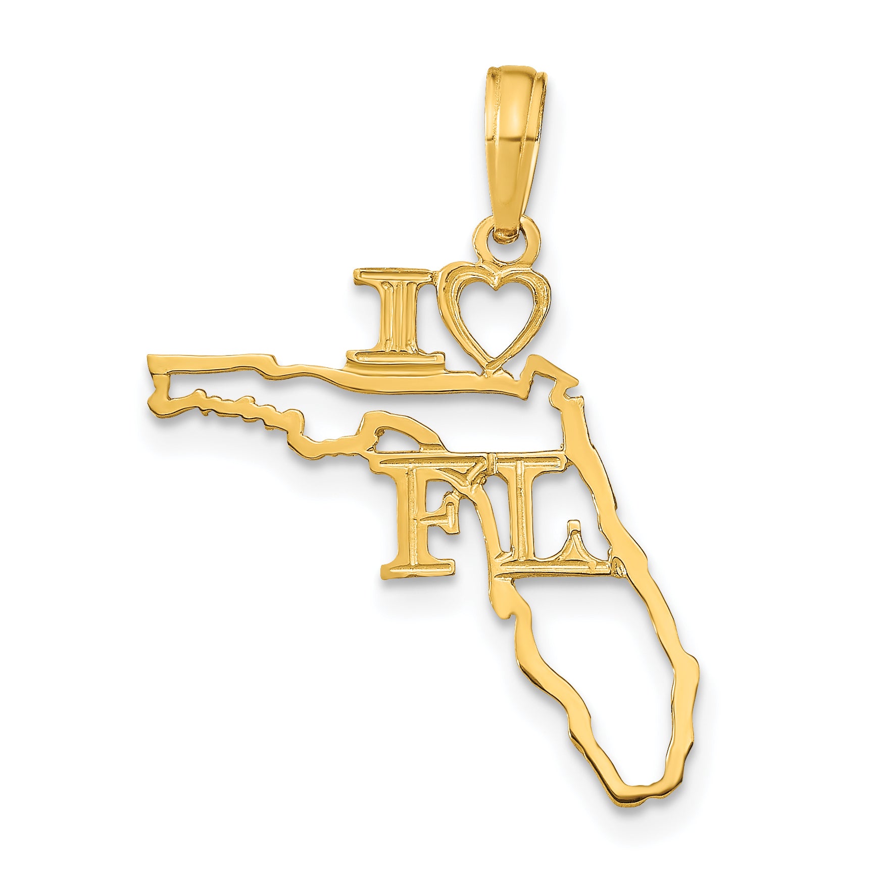 14k Solid Florida State Pendant Main image