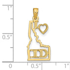 14k Solid Idaho State Pendant