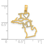 14k Solid Michigan State Pendant
