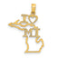 14k Solid Michigan State Pendant