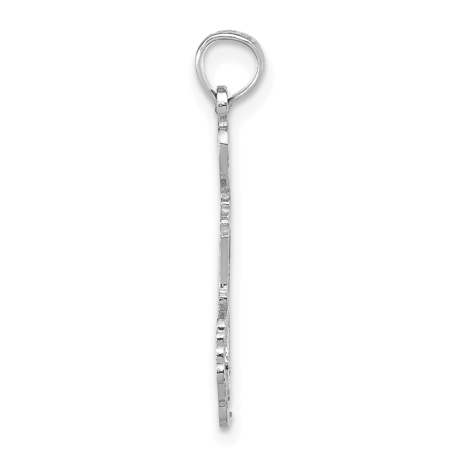 14K White Gold Solid Michigan State Pendant Secondary image