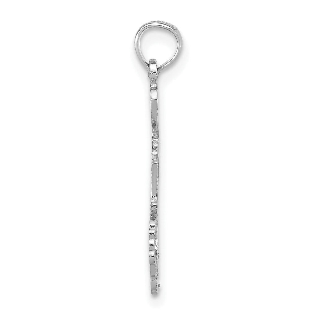14K White Gold Solid Michigan State Pendant