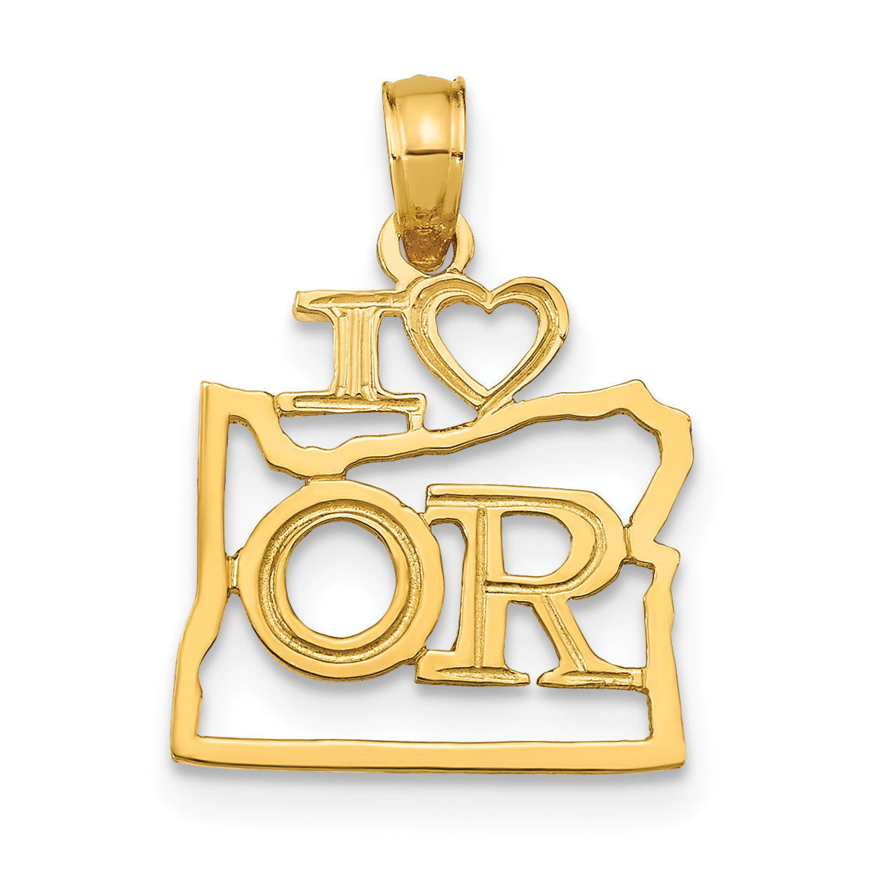 14k Solid Oregon State Pendant Main image