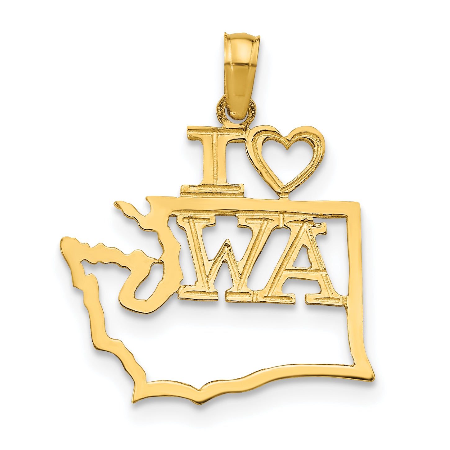 14k Solid Washington State Pendant Main image