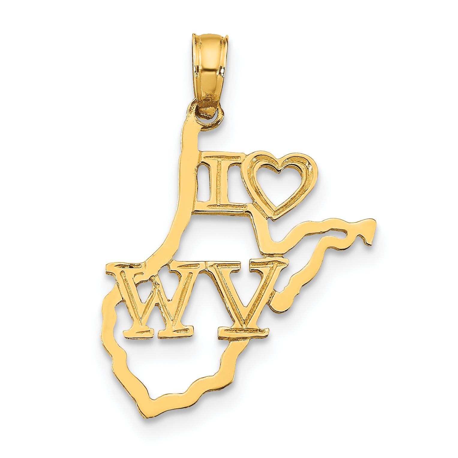 14k Solid West Virginia State Pendant Main image