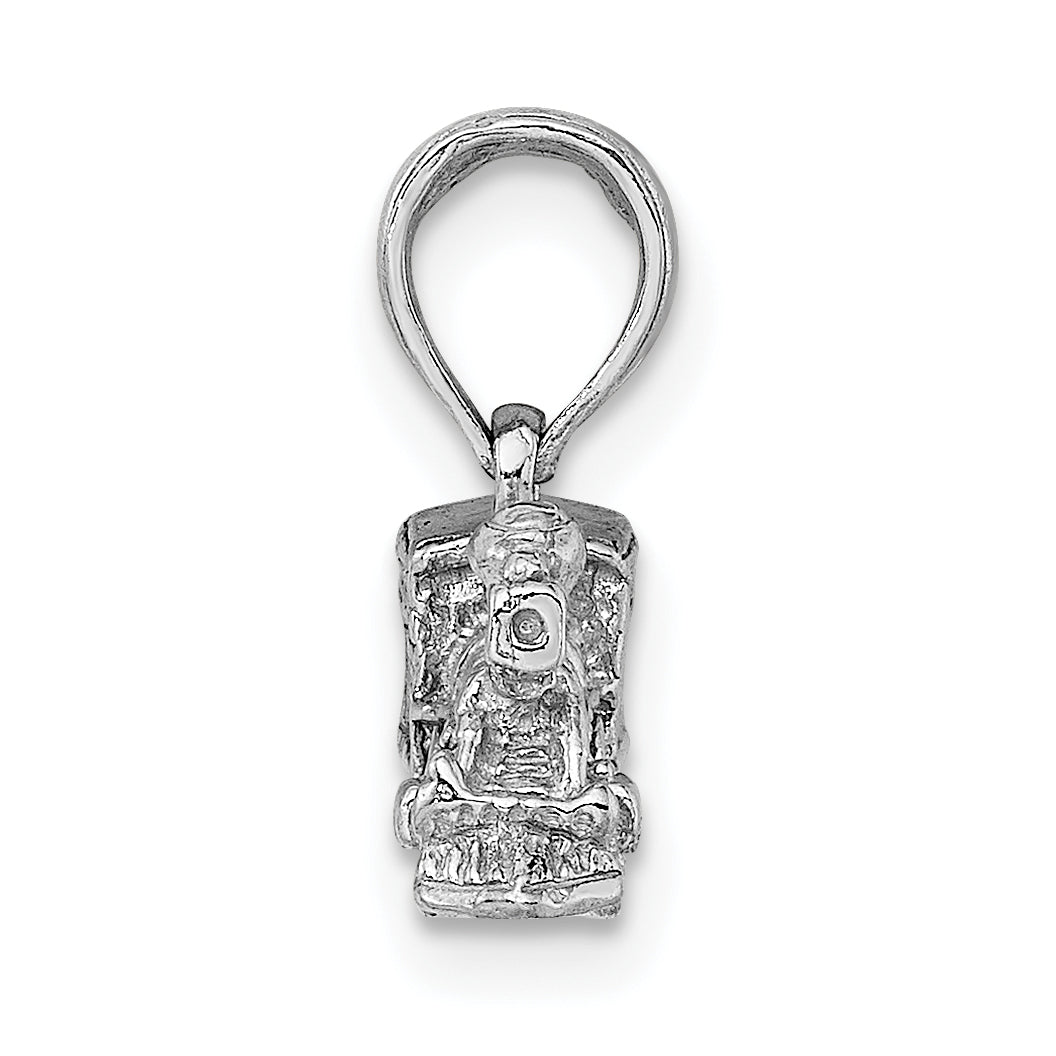 14K White Gold 3-D Miniature Train Charm