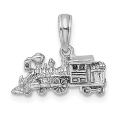 14K White Gold 3-D Miniature Train Charm