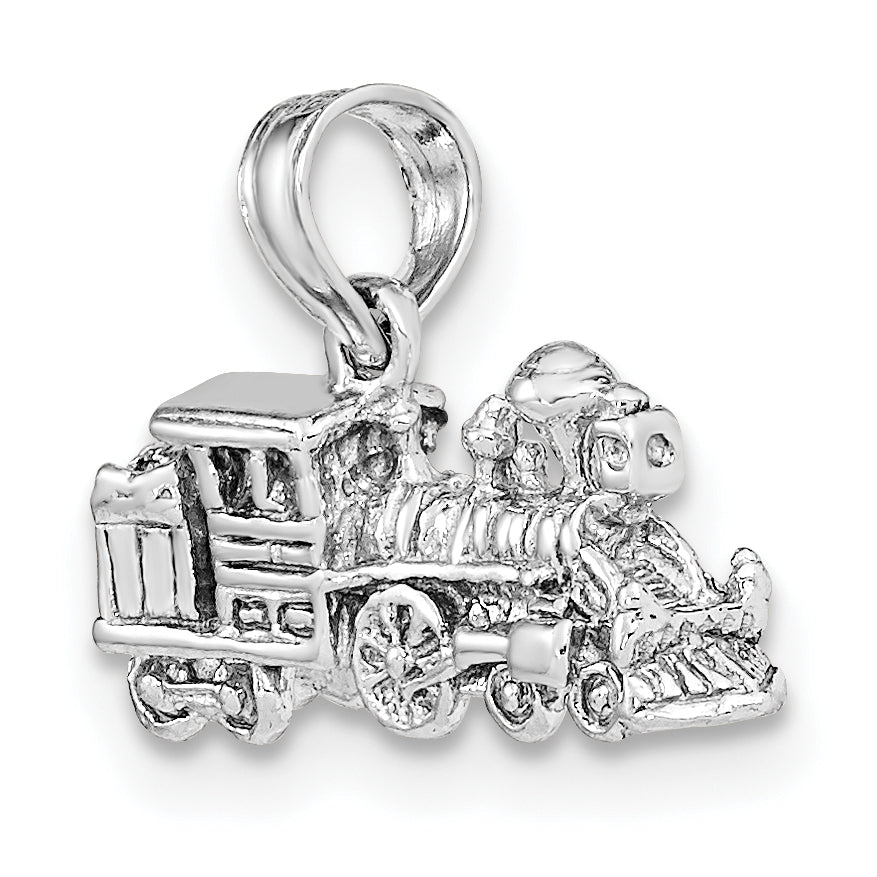 14K White Gold 3-D Miniature Train Charm