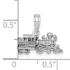 14K White Gold 3-D Miniature Train Charm