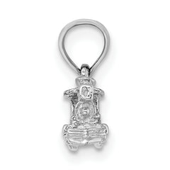 14K White Gold 3-D Miniature Train Charm