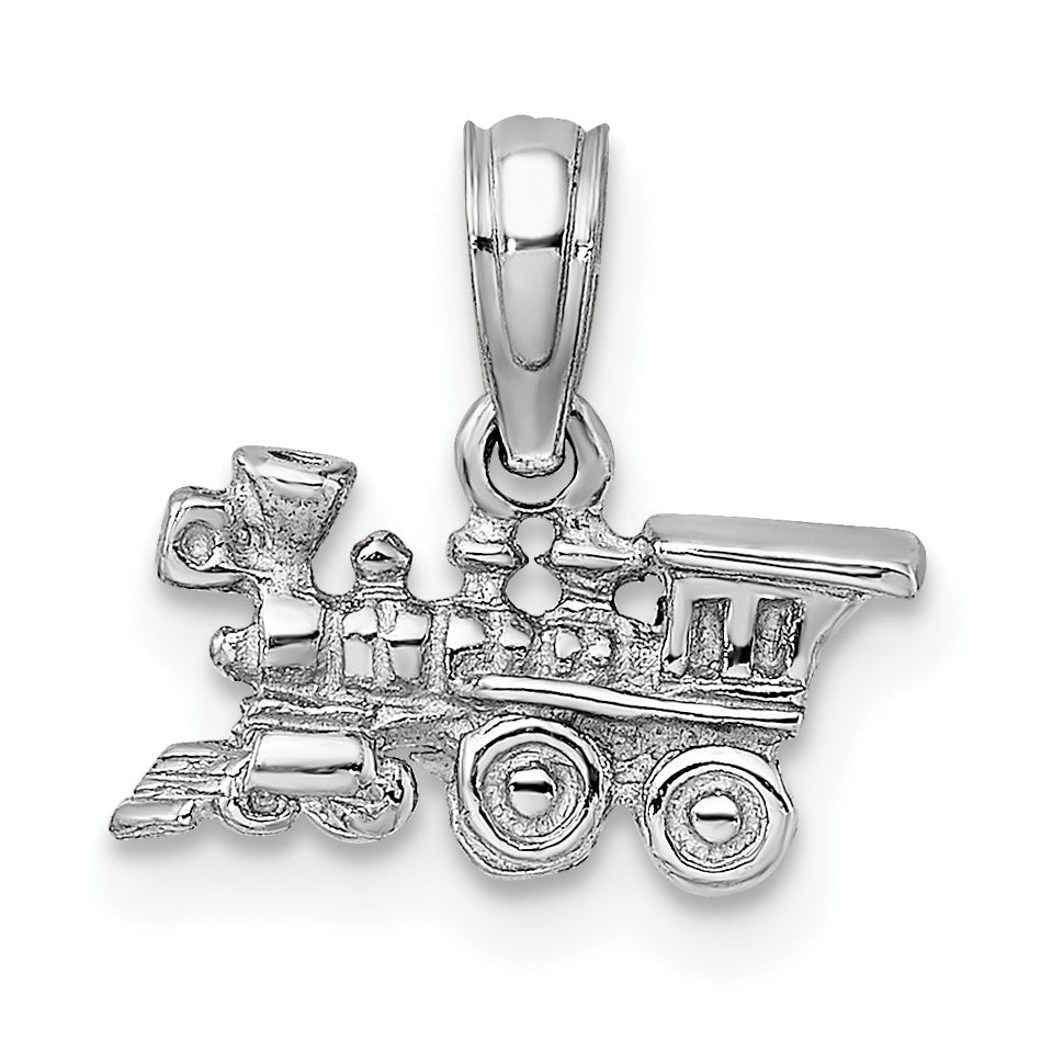 14K White Gold 3-D Miniature Train Charm