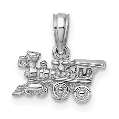 14K White Gold 3-D Miniature Train Charm