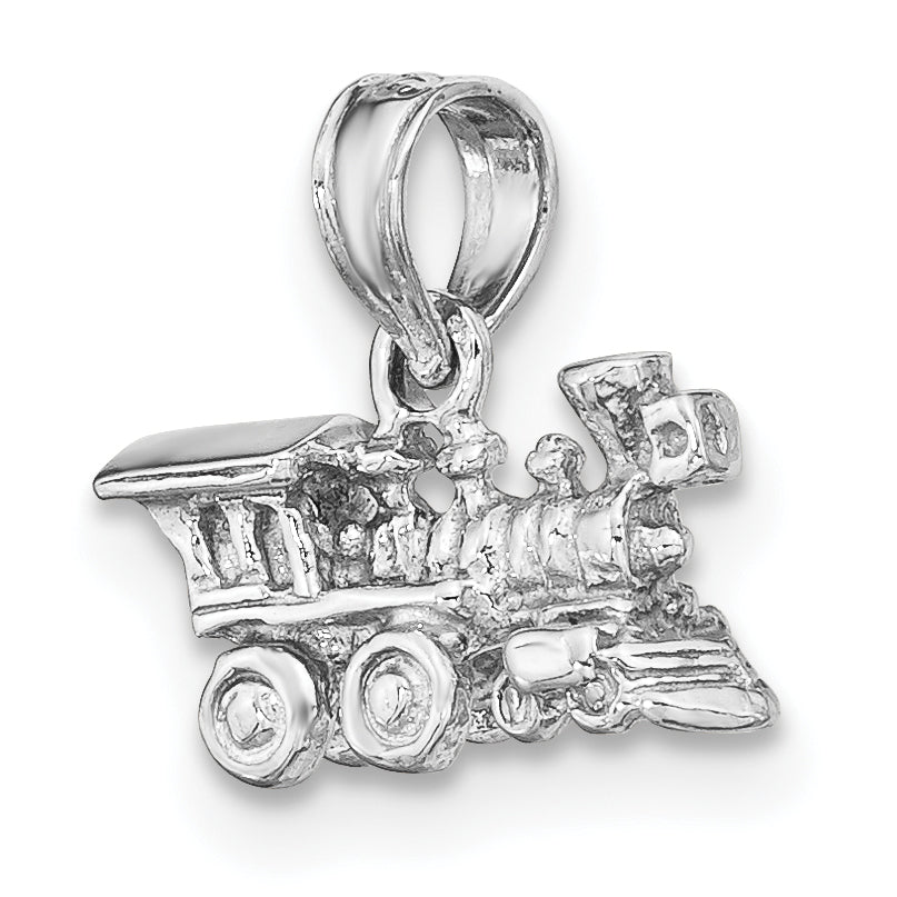 14K White Gold 3-D Miniature Train Charm
