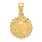 14k Polished Sun with Face Pendant - Sophia Jewelers