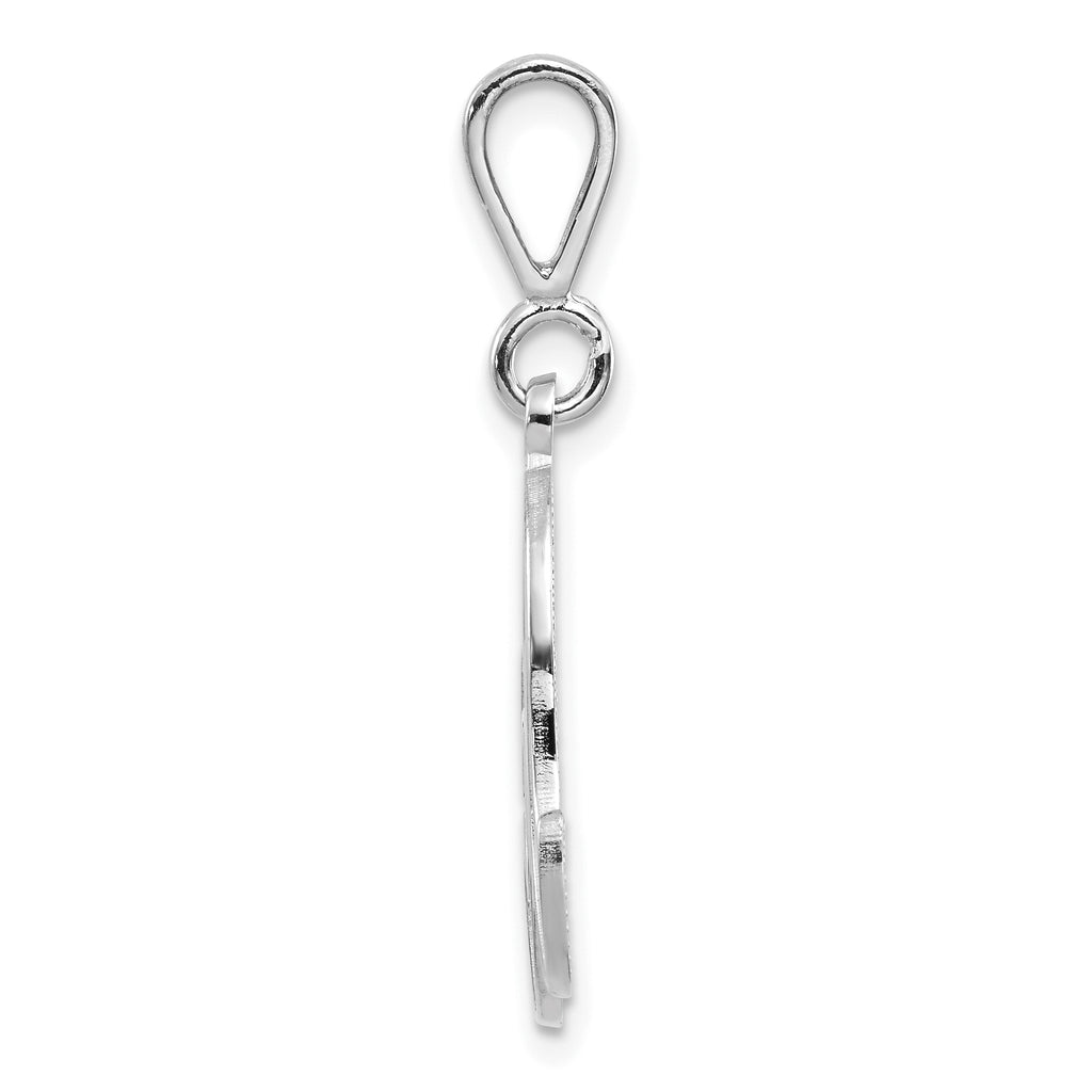10K White Gold Filigree Initial A Pendant - view 2