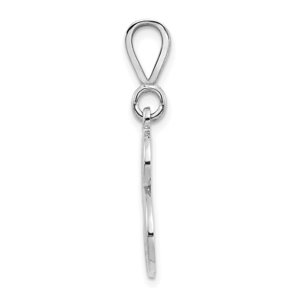 10K White Gold Filigree Initial B Pendant - view 2