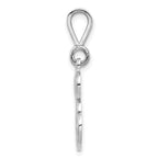 10K White Gold Filigree Initial E Pendant - view 2