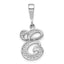 10K White Gold Filigree Initial E Pendant