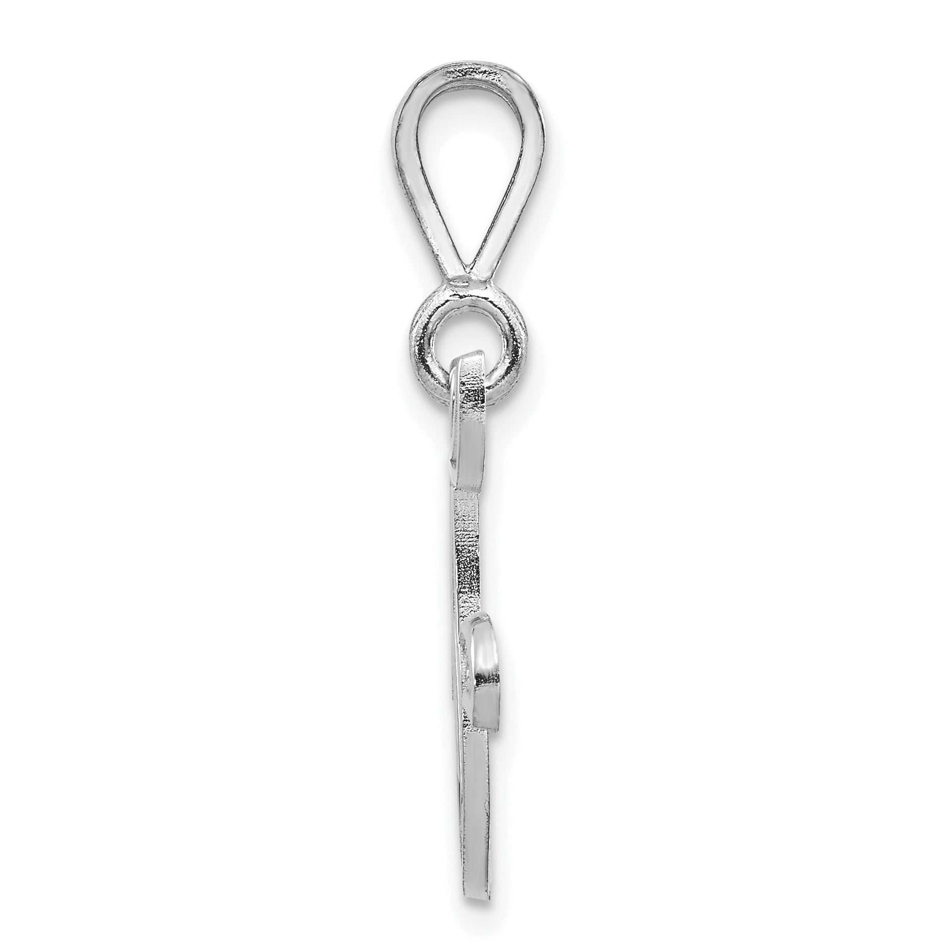 10K White Gold Filigree Initial F Pendant Secondary image