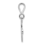 10K White Gold Filigree Initial F Pendant - view 2