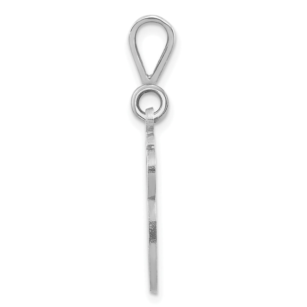 10K White Gold Filigree Initial G Pendant - view 2