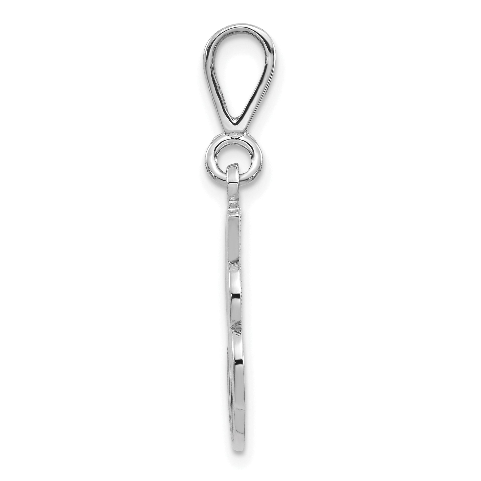 10K White Gold Filigree Initial J Pendant - view 2