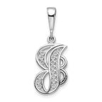 10K White Gold Filigree Initial J Pendant
