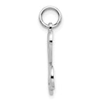 10K White Gold Filigree Initial K Pendant - view 2