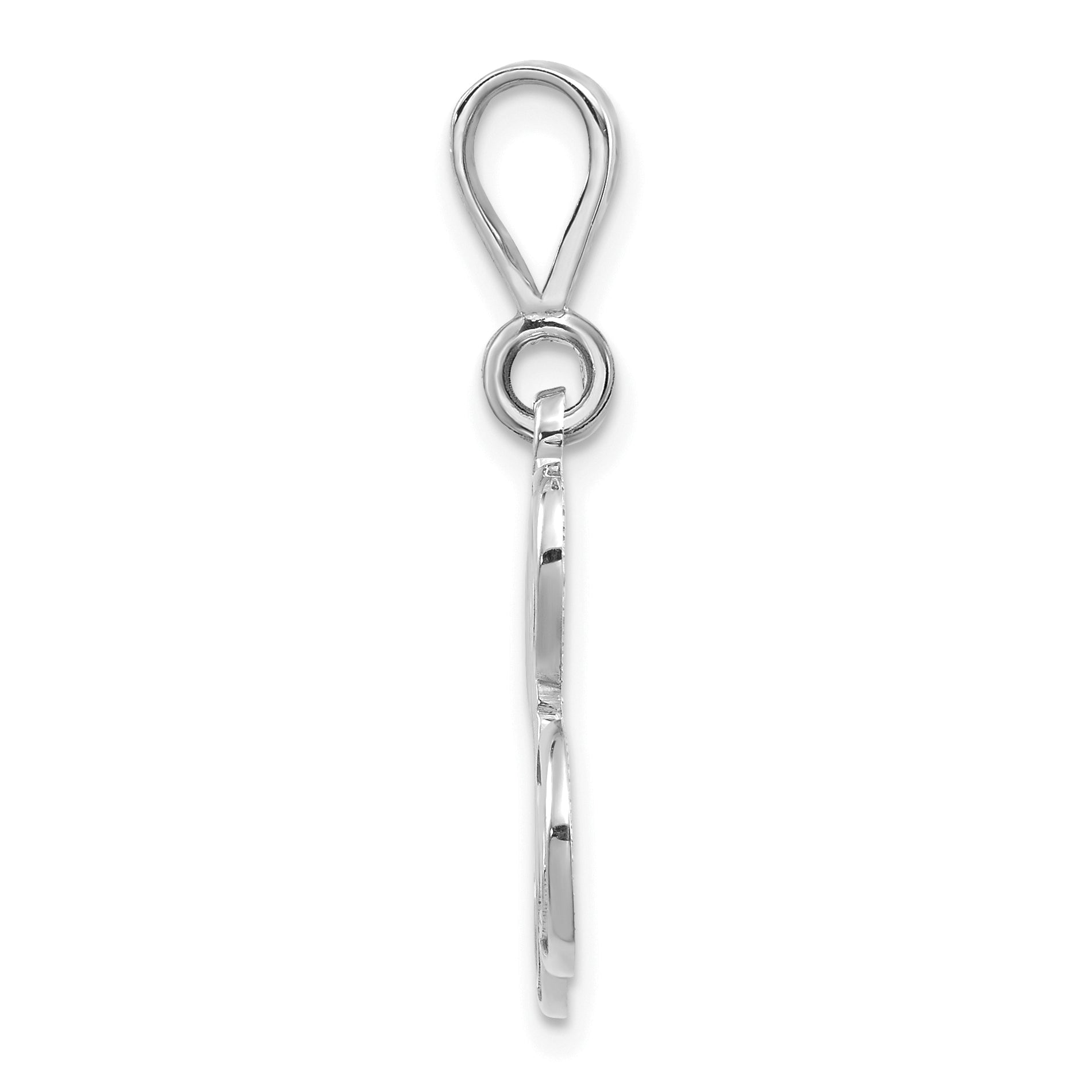 10K White Gold Filigree Initial L Pendant - view 2