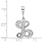 10K White Gold Filigree Initial L Pendant - view 3