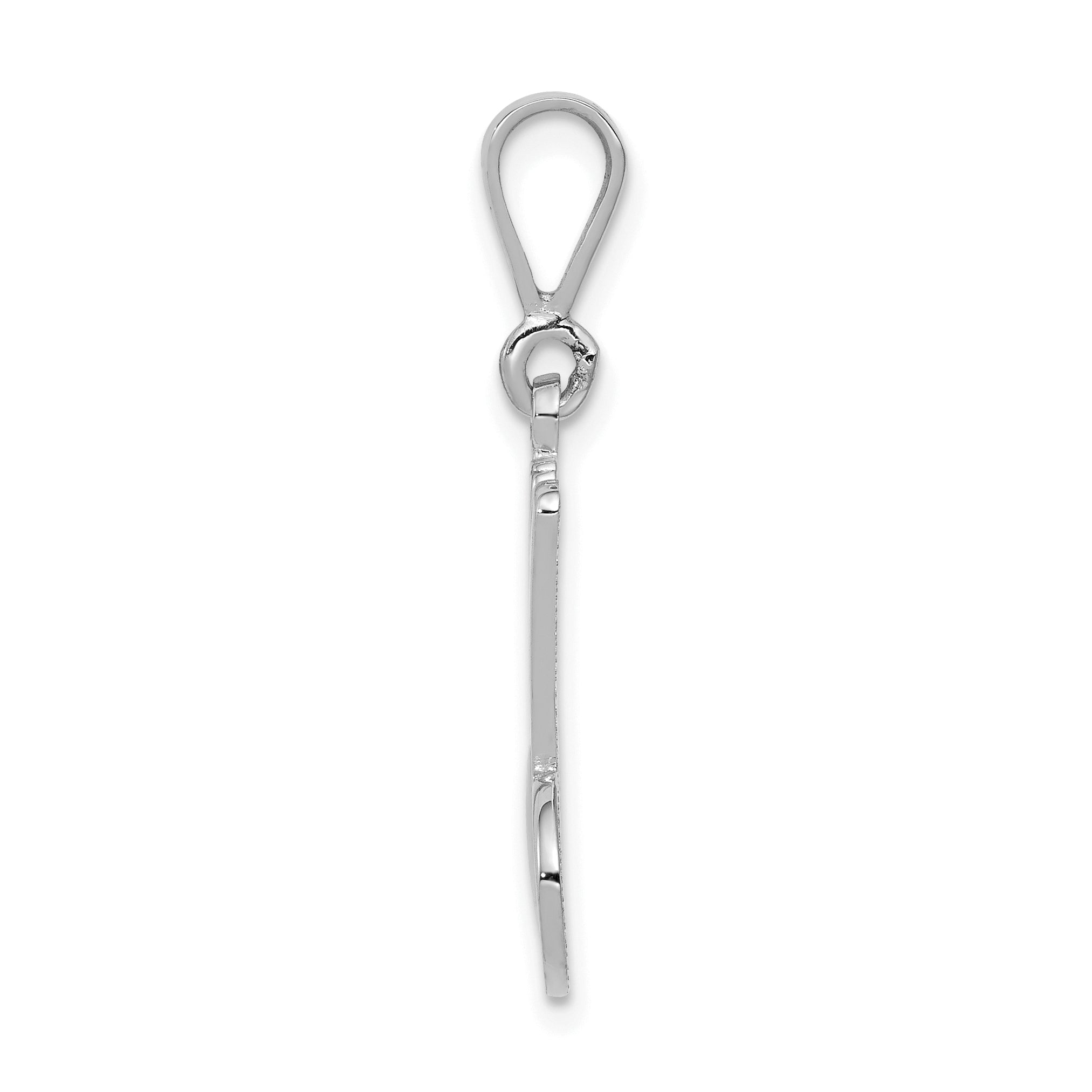 10K White Gold Filigree Initial M Pendant Secondary image