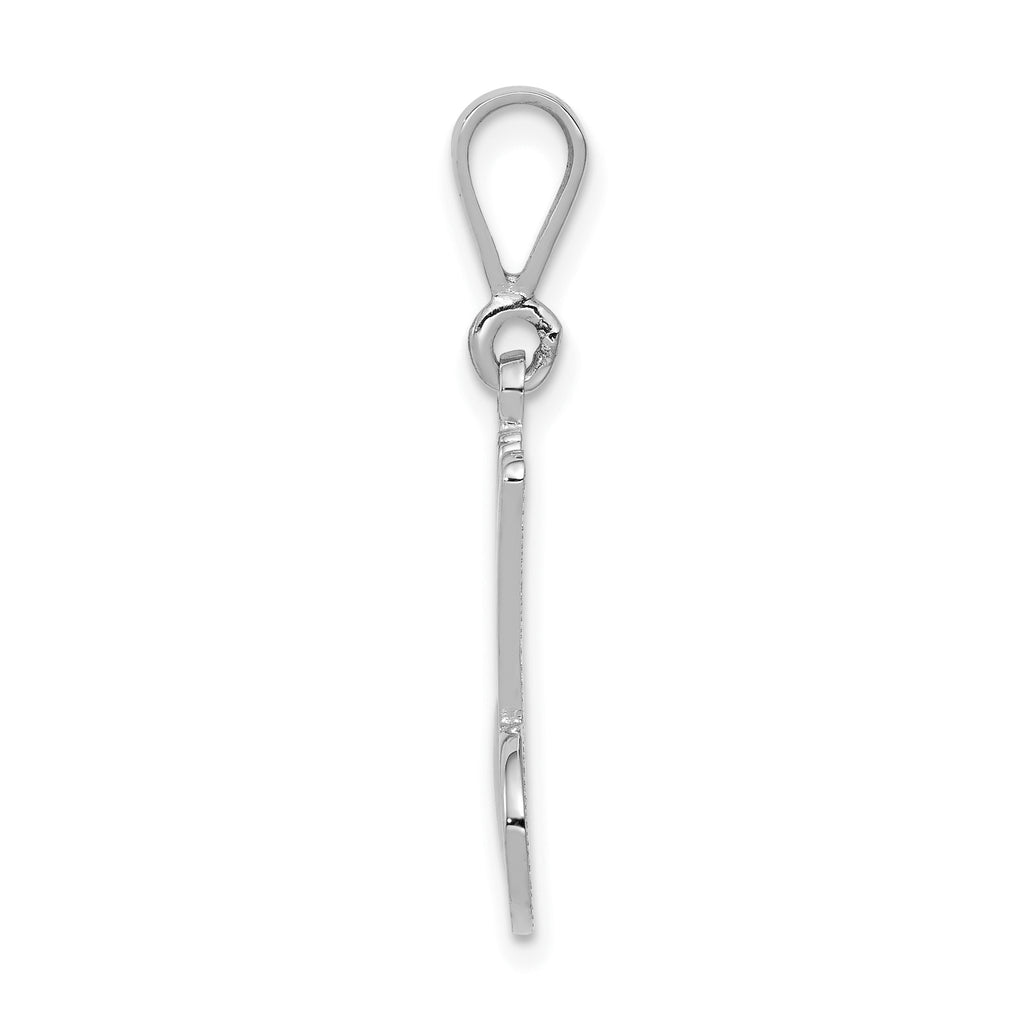 10K White Gold Filigree Initial M Pendant - view 2