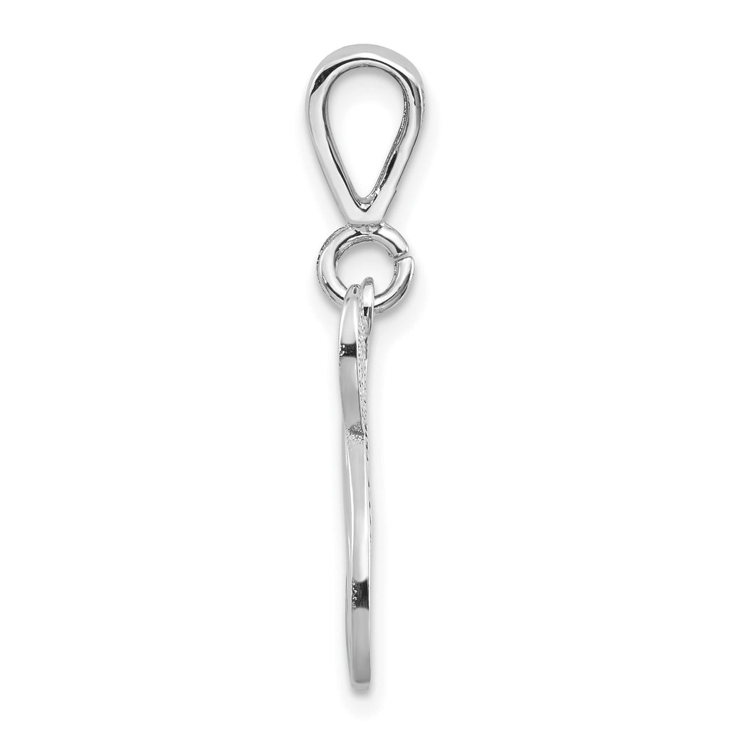 10K White Gold Filigree Initial N Pendant - view 2