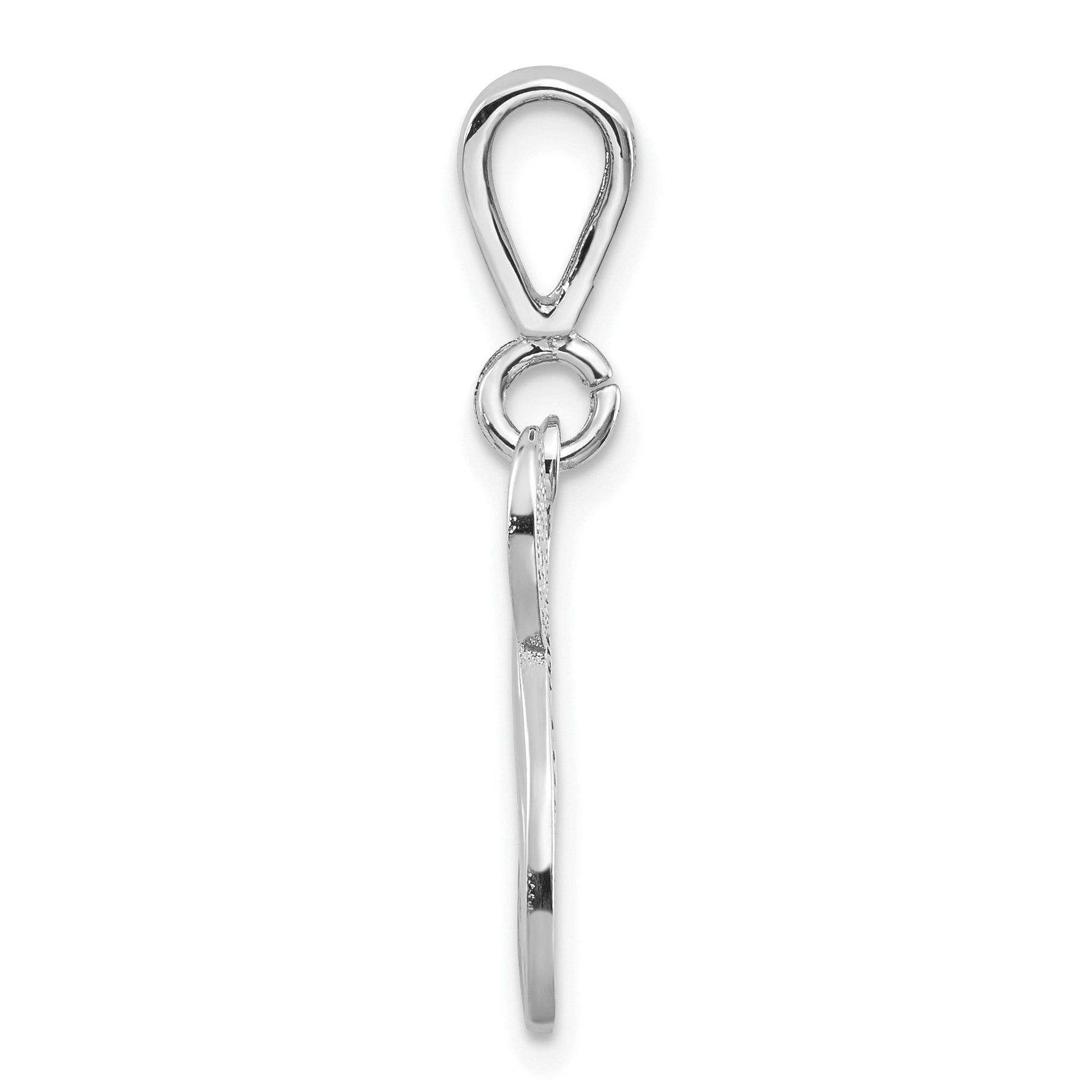 10K White Gold Filigree Initial N Pendant - view 2