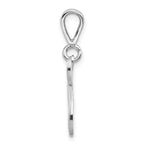 14KW White Gold Solid Polished Script Filigree Letter N Initial Pendant